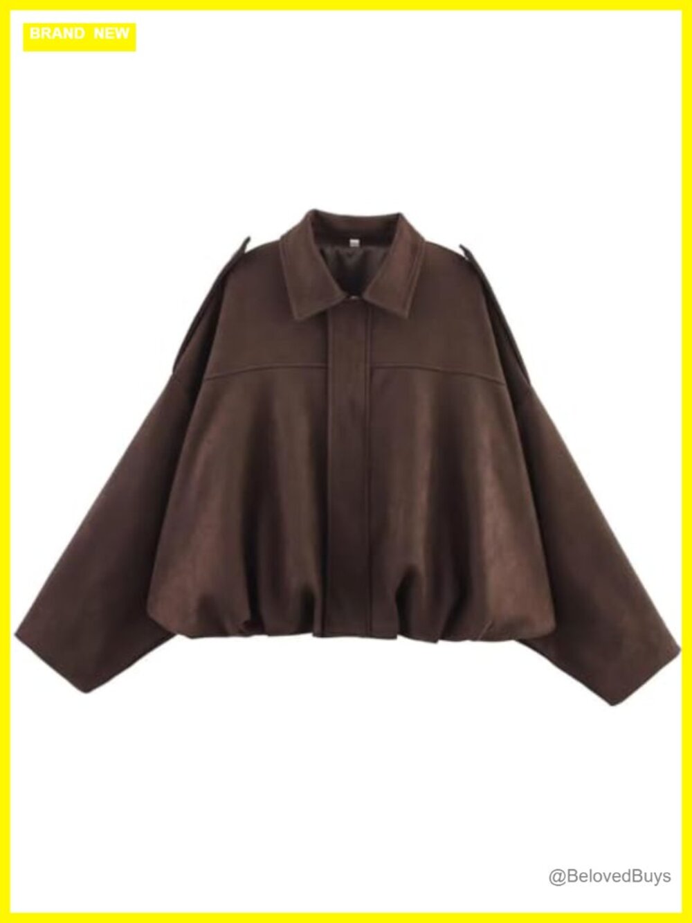 Faux Suede Bomber Jacket Oversized Cropped Streetwear Coat